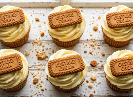 Custard Cream Cupcakes recipe ingredients with custard powder